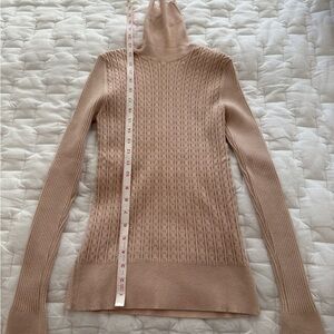 Women's Cable-Knit Turtleneck Sweater - Blush